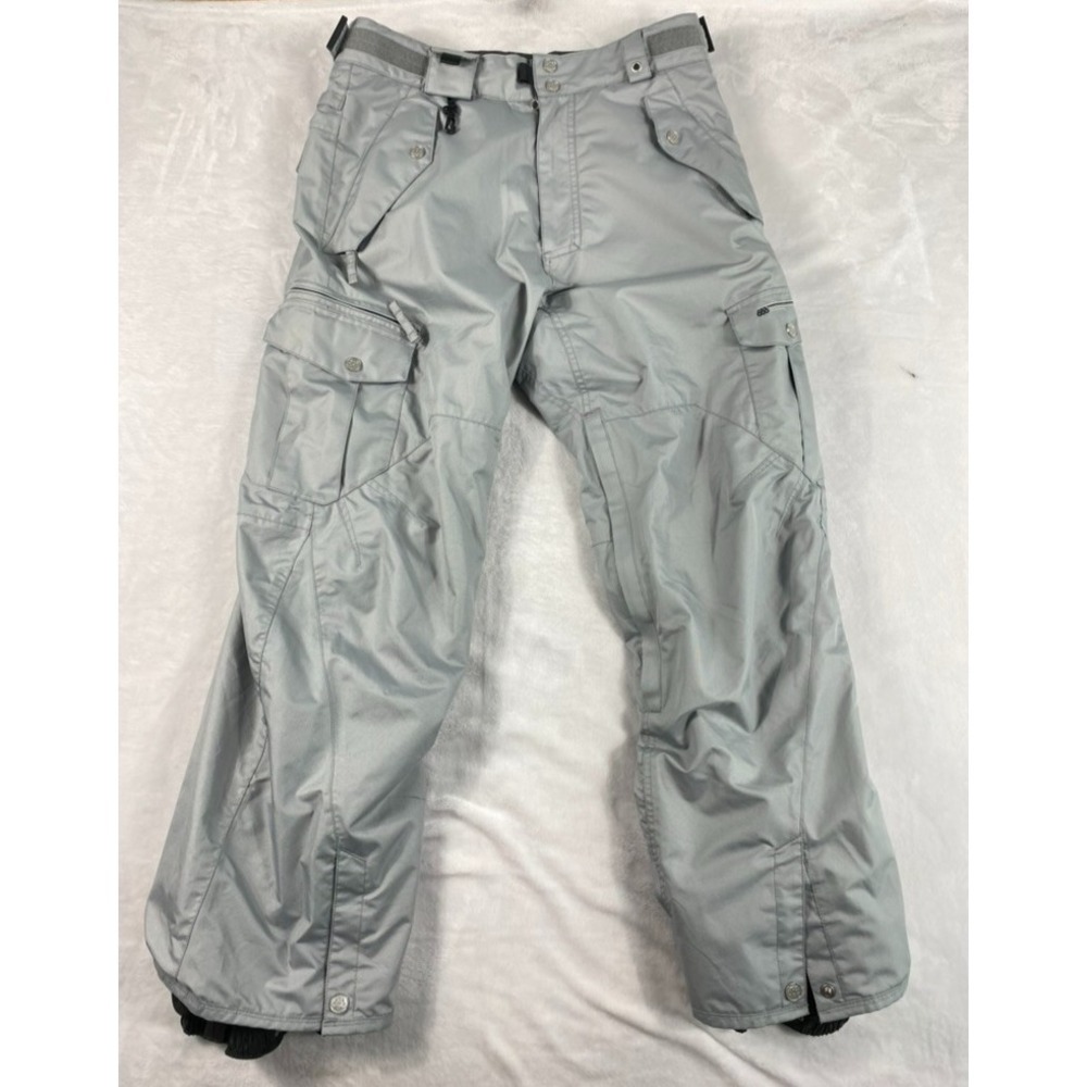 686 Smarty Ski Pants Men's Sz S Gray Detachable Fleece Lining Snowboard 2-in-1